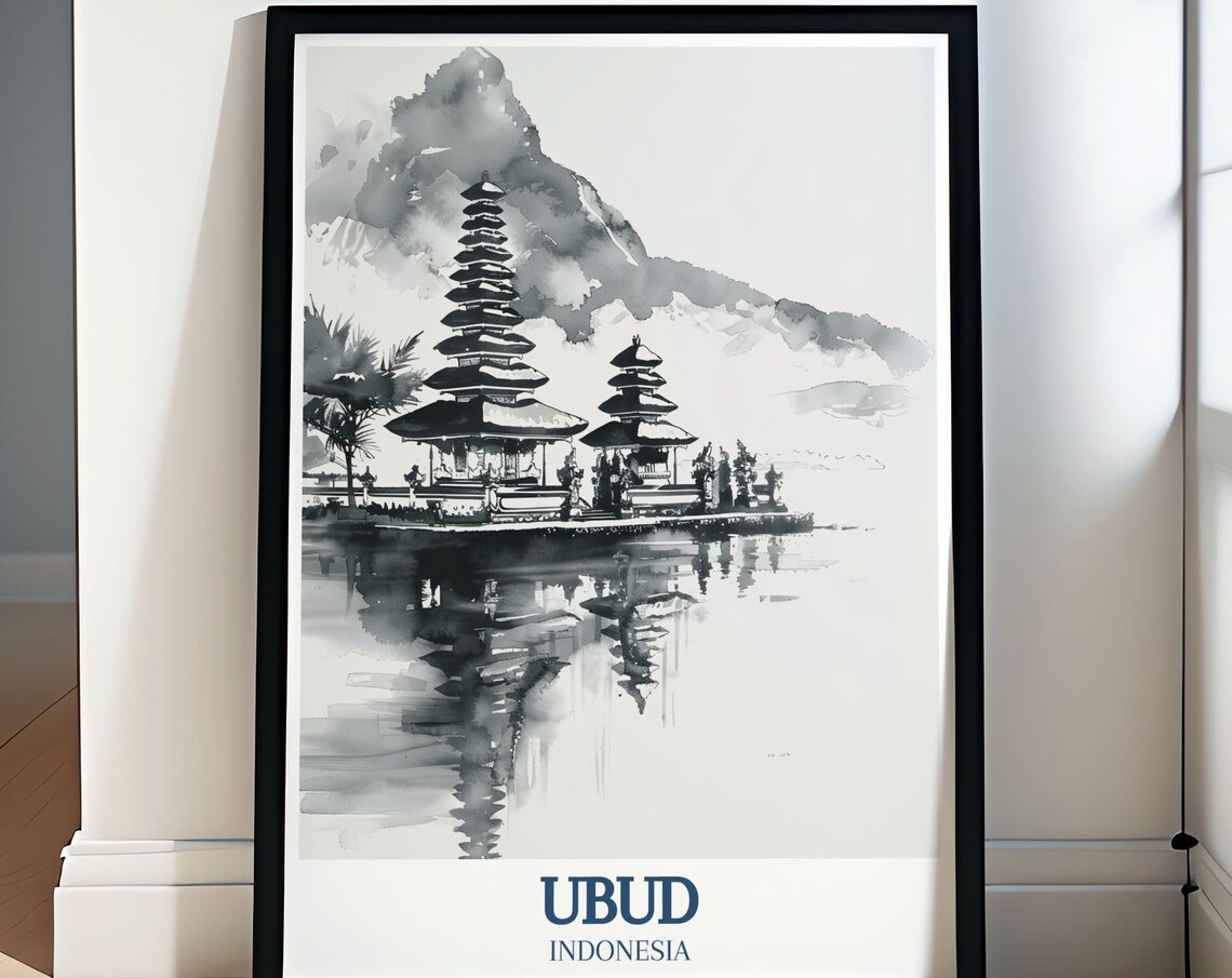 Ubud Travel Poster Pura Ulun Danu Bratan Lake Bratan Art Ubud Art And Travel Posters Ubud Art And Travel Prints