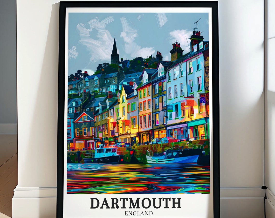 Dartmouth England Colorful Waterfront Buildings Reflection Poster