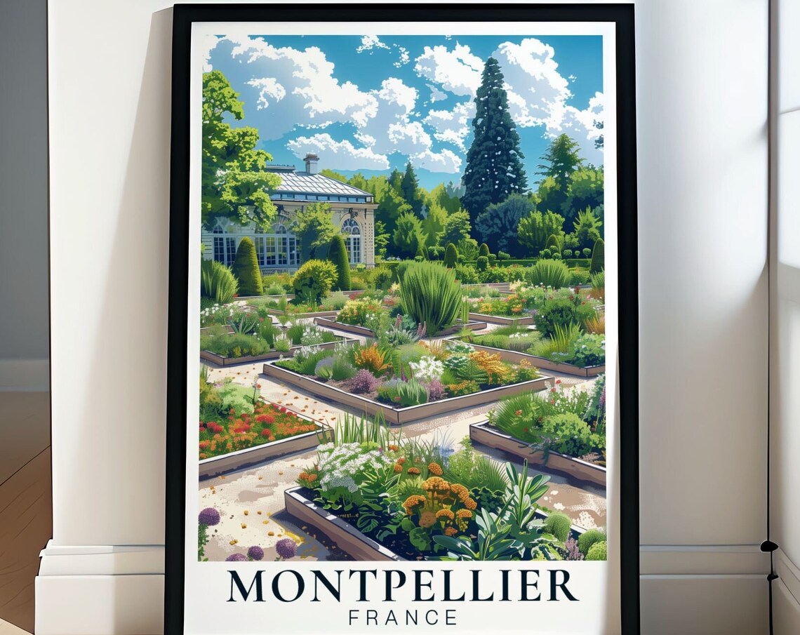 Montpellier France Print Jardis Des Plantes De Montpellier Art Montpellier Print France Wall Art Montpellier Poster