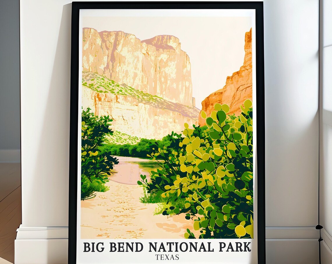 Big Bend National Park Rio Grande Canyon Texas Travel Poster