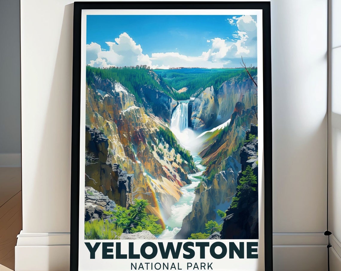 Yellowstone National Park Yellowstone Falls Canyon River Poster