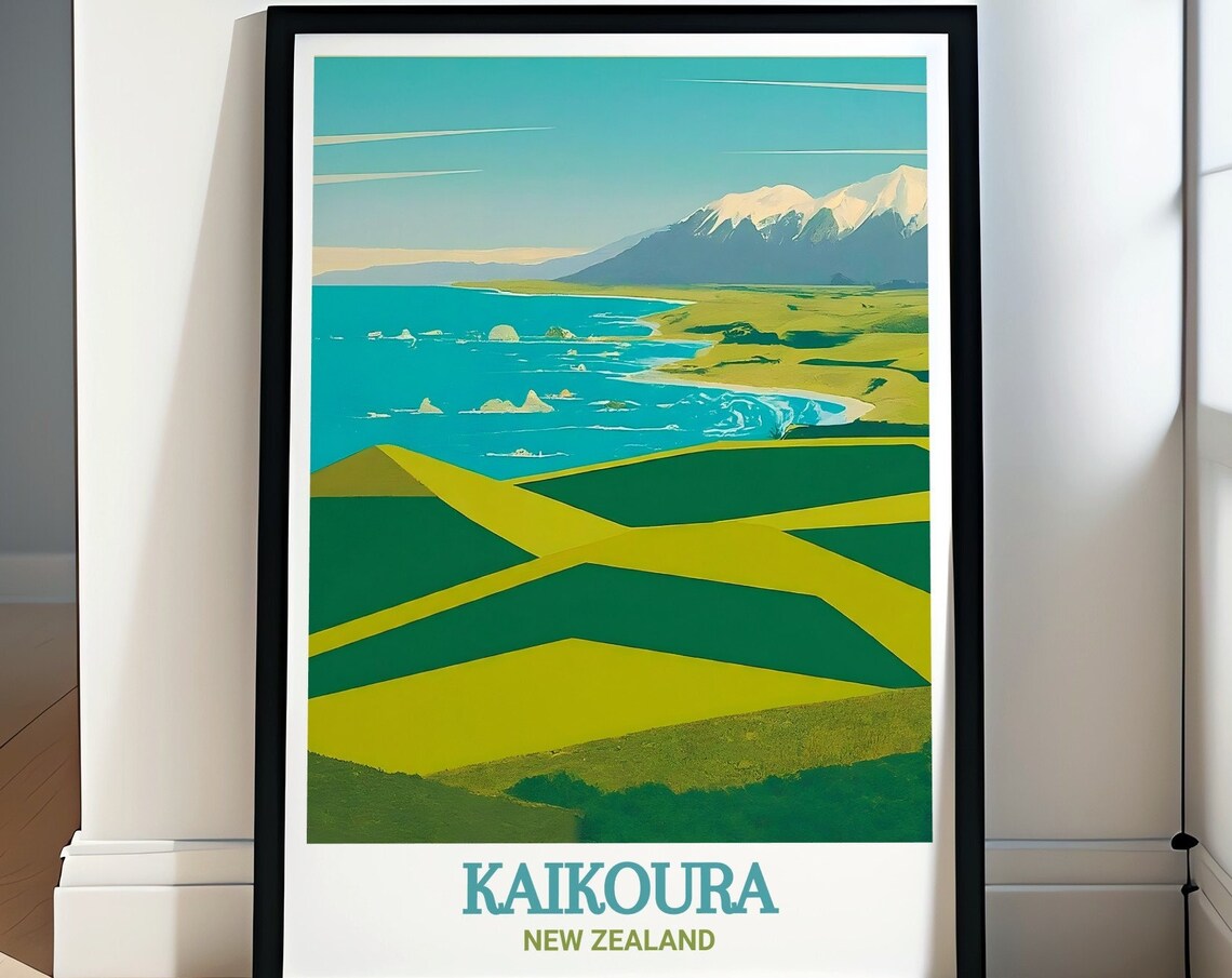 Kaikoura Peninsula Panoramic Green Valley Coast New Zealand Poster