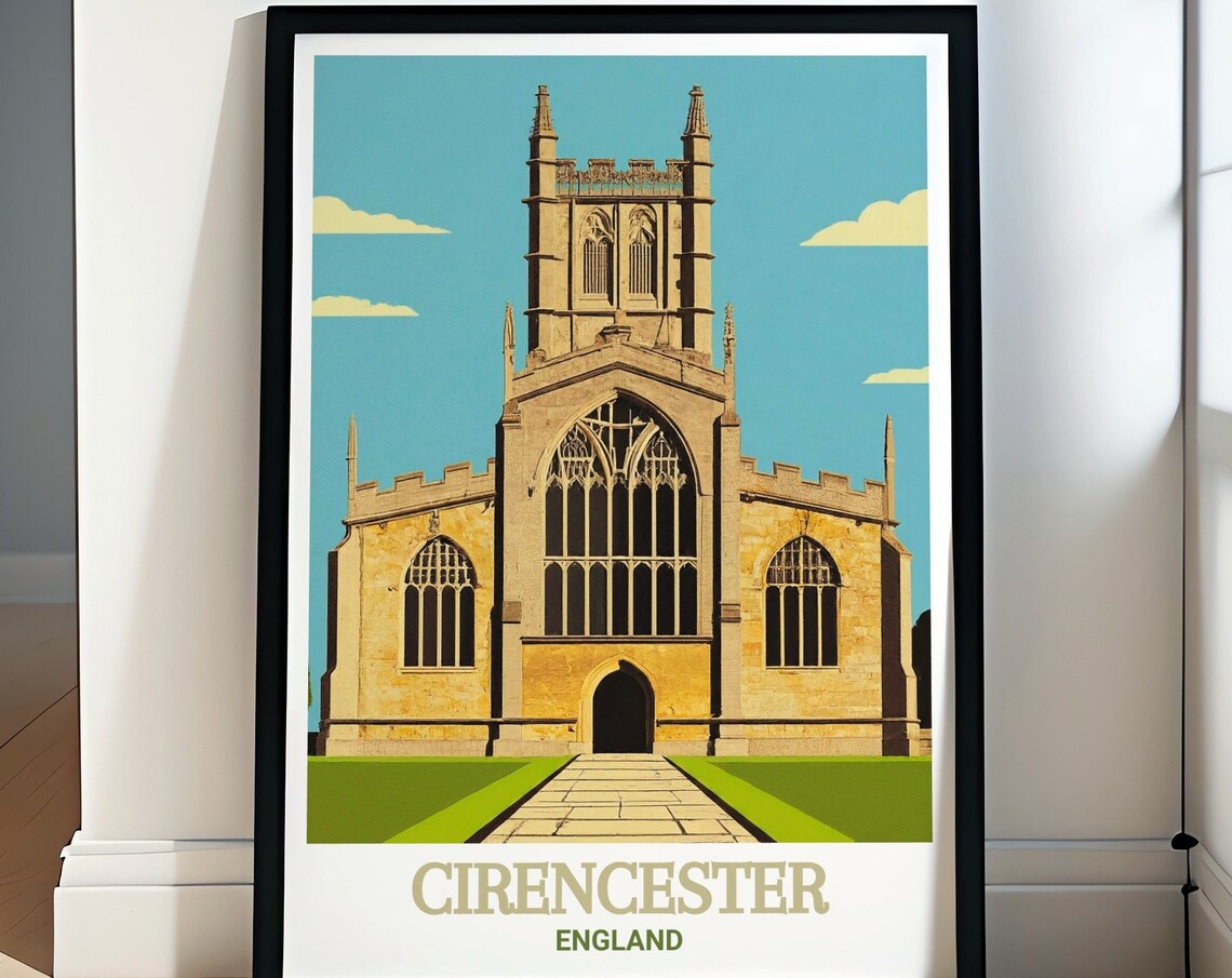 St John Baptist Church Cirencester Cotswolds England Travel Poster