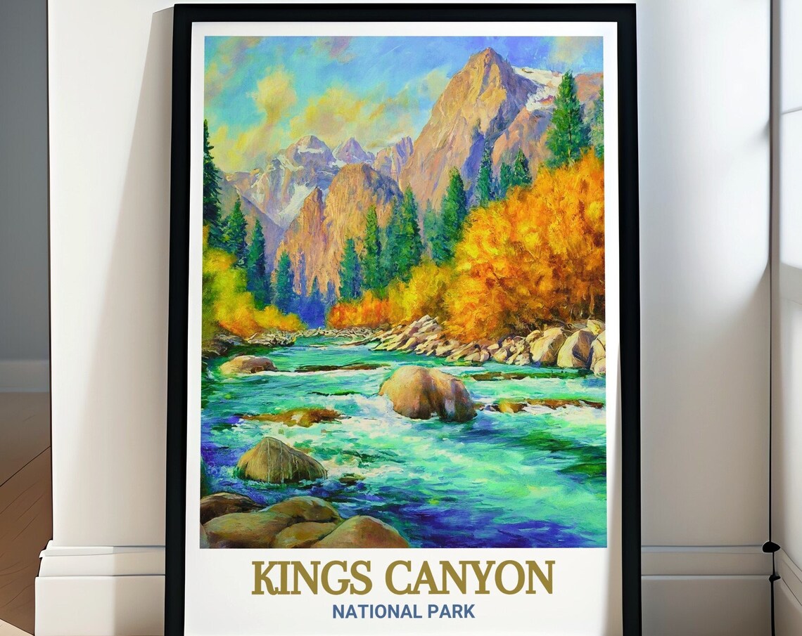 Kings Canyon National Park River Rapids Among Autumn Colors Poster