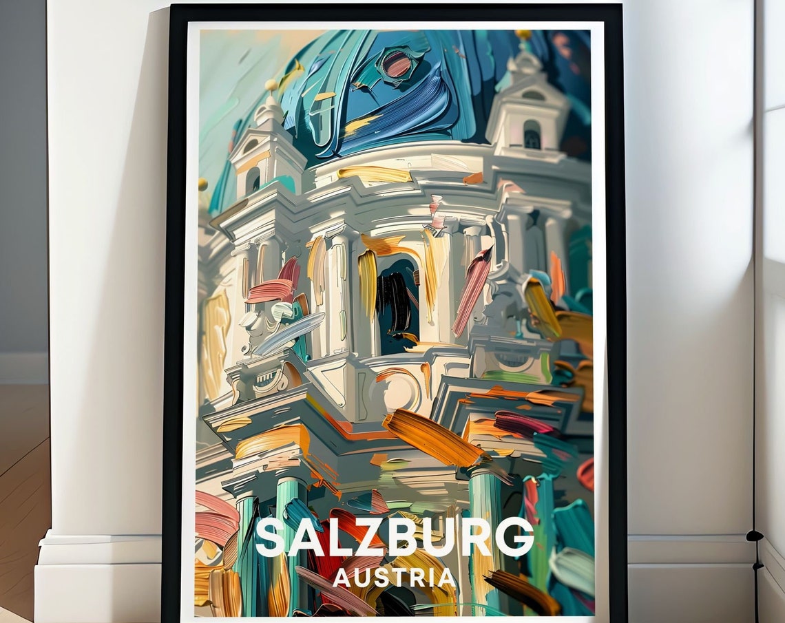 Salzburg Cathedral Decor Salzburg Cathedral Print Salzburg Cathedral And Zauchensee Ski Resort Poster Salzburg Cathedral Art