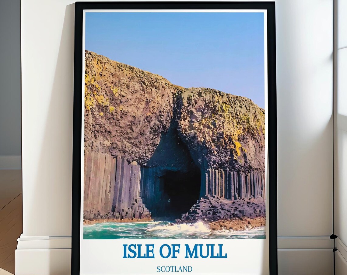 Isle of Mull Fingals Cave Staffa Basalt Cliffs Scotland Poster