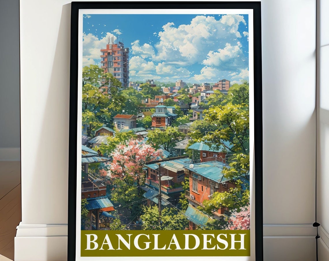 Bangladesh Wall Art Bangladesh Colorful Wall Decor Dhaka City Travel Posters Bangladesh Wall Art Collection