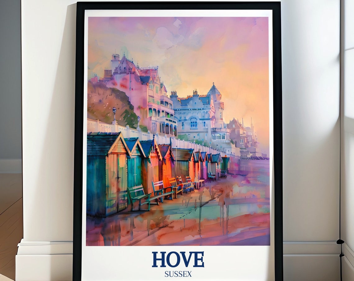 Hove Travel Print English Channel Art Hove Esplanade Print English Channel Wall Art Hove Esplanade Travel Poster
