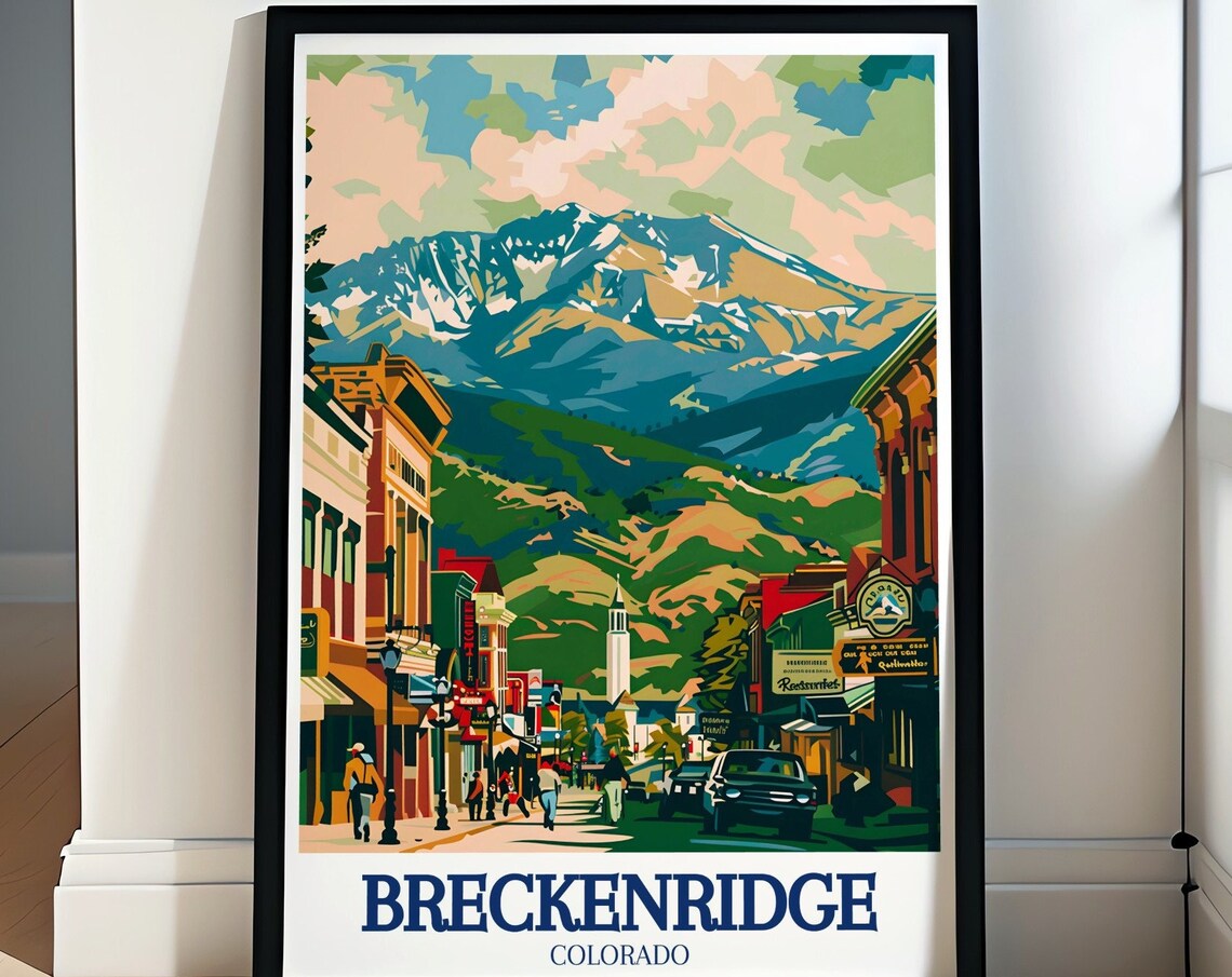 Breckenridge Colorado Historic Main Street Town Scene Poster