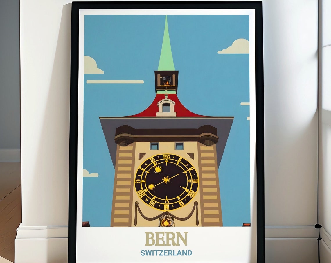 Bern Travel Art Federal Palace Swiss Decor Federal Palace Travel Poster Federal Palace Wall Decor Bern Travel Gift