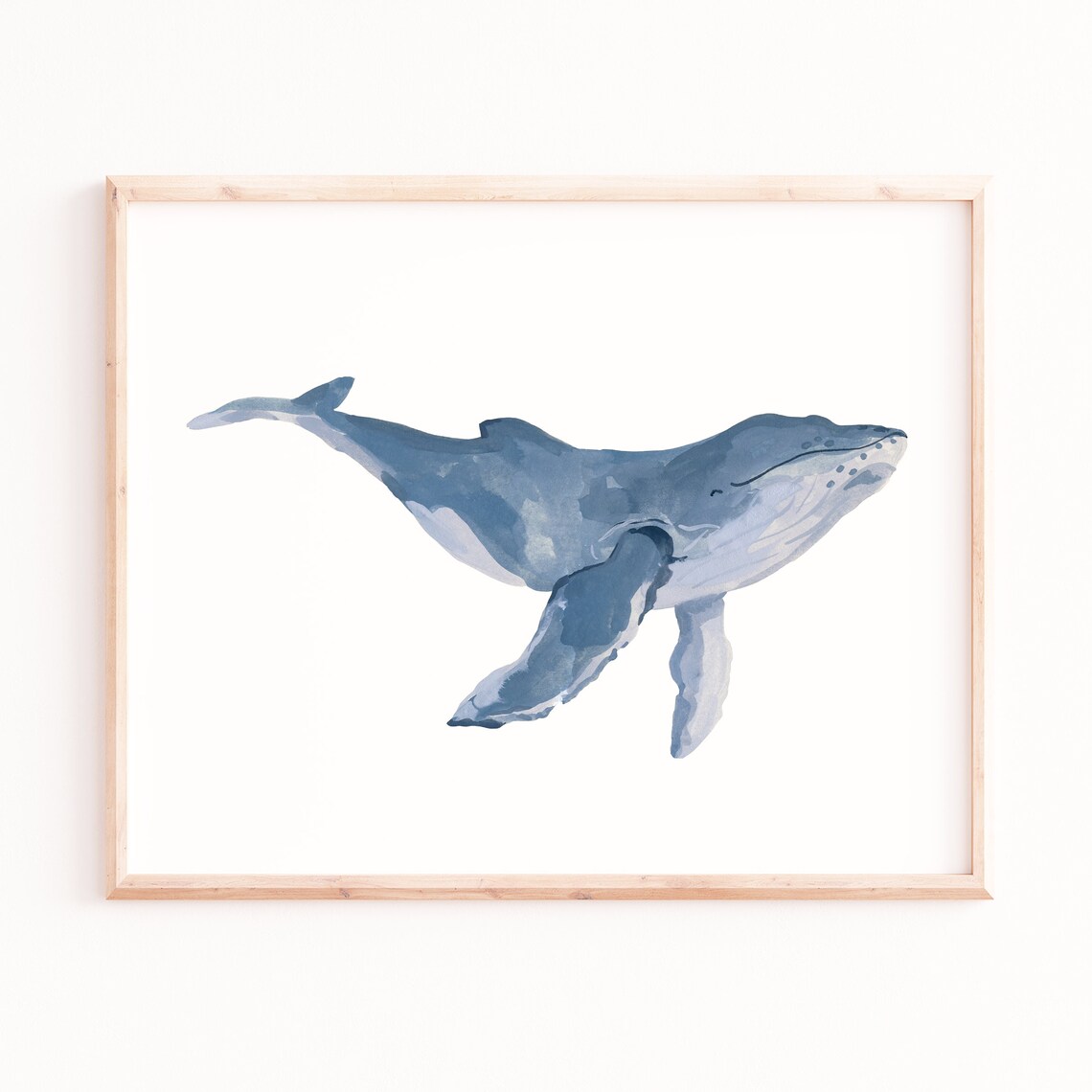 Blue Whale Art Print, Nursery Room Decor