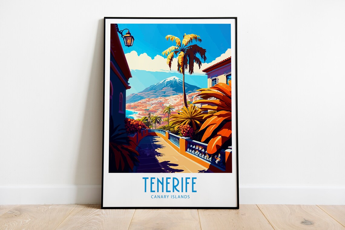 Tenerife Travel Print, Spain Home Decor Poster