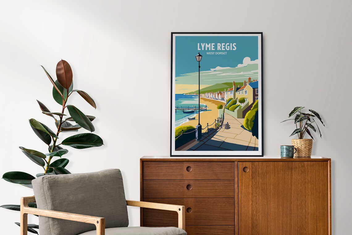 Lyme Regis Travel Poster, Dorset Place Print - Image 4