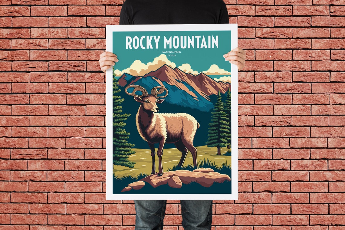 Rocky Mountain National Park Travel Print National Park Travel Art Rocky Mountain Travel Print Usa National Park Rocky Travel Poster - Image 4