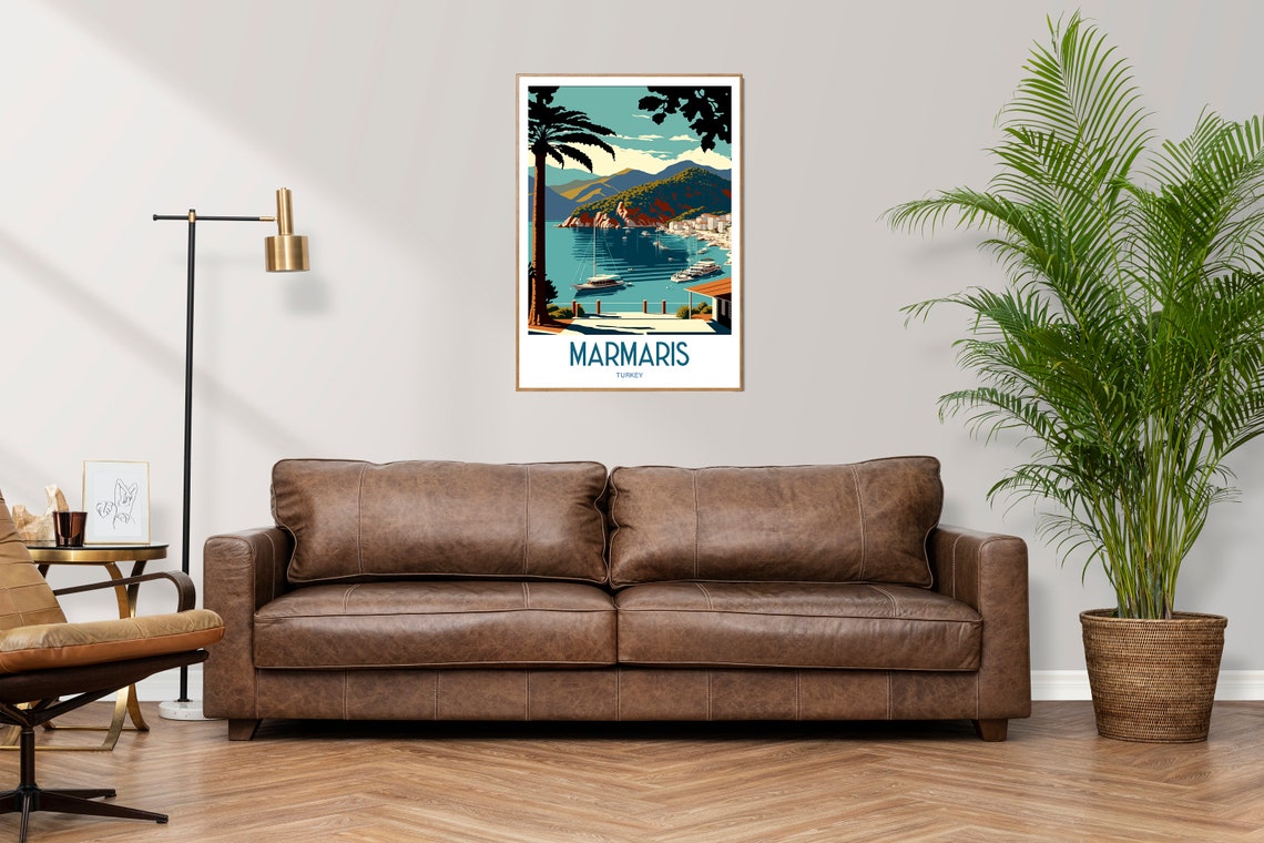 Marmaris Travel Print Wall Art Marmaris City Travel Poster Gift For Marmaris Turkey Wall Art Turkey City Wall Art Turkey Marmaris Art Print - Image 2