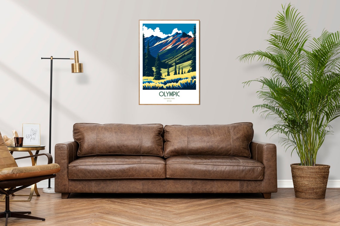 Olympic National Park Travel Print National Park Travel Art Olympic Travel Print Usa National Park Olympic Travel Poster - Image 2