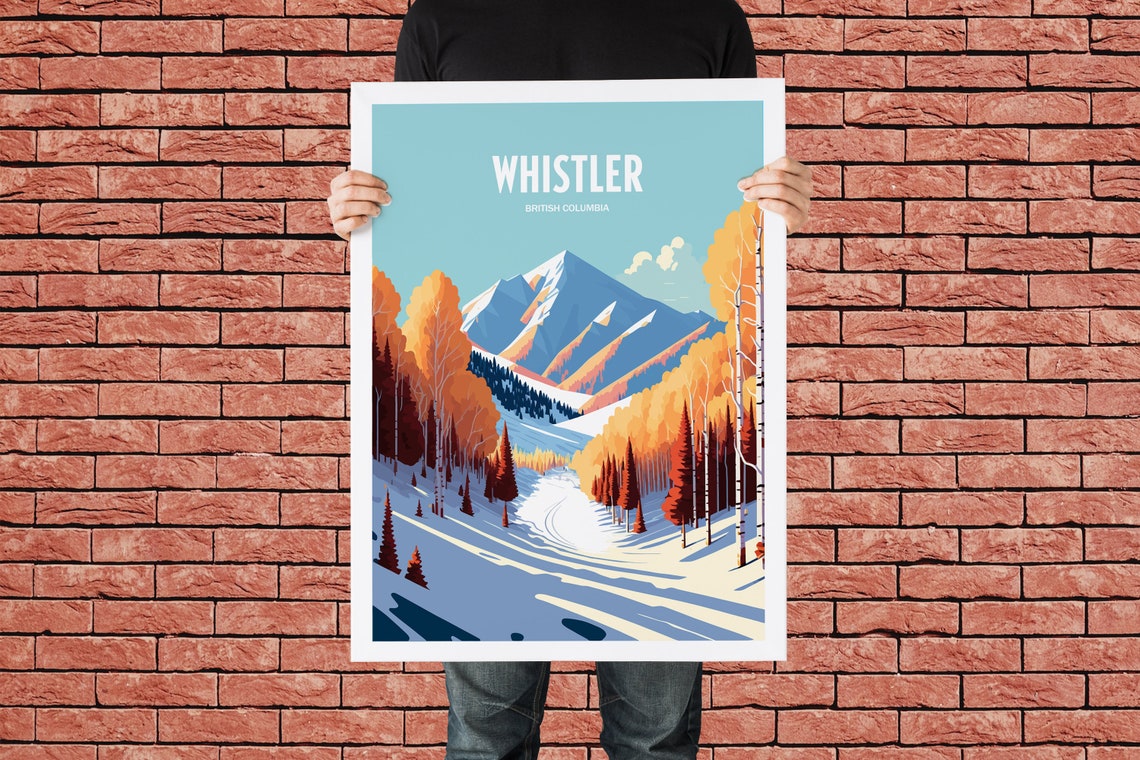 Whistler British Columbia Autumn Ski Slope Vintage Travel Poster - Image 4