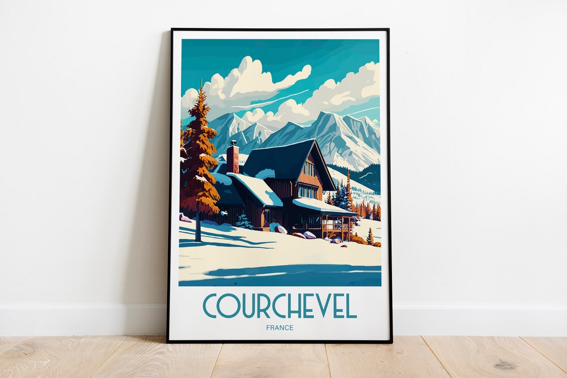 Courchevel Travel Print Wall Art Courchevel Ski Resort Travel Poster Gift For Ski Resort France Wall Art Courchevel Wall Art Gift For France