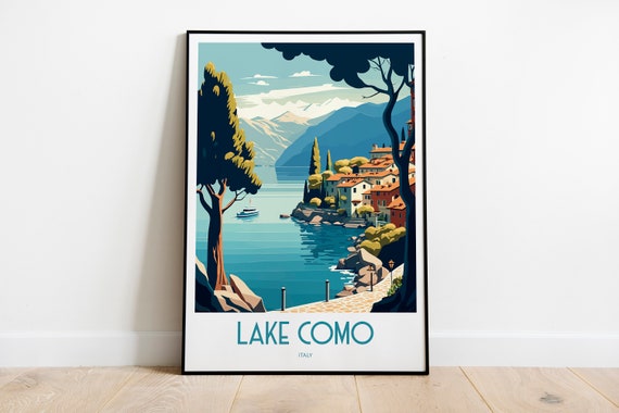 Lake Como Travel Poster, Italy Wall Art