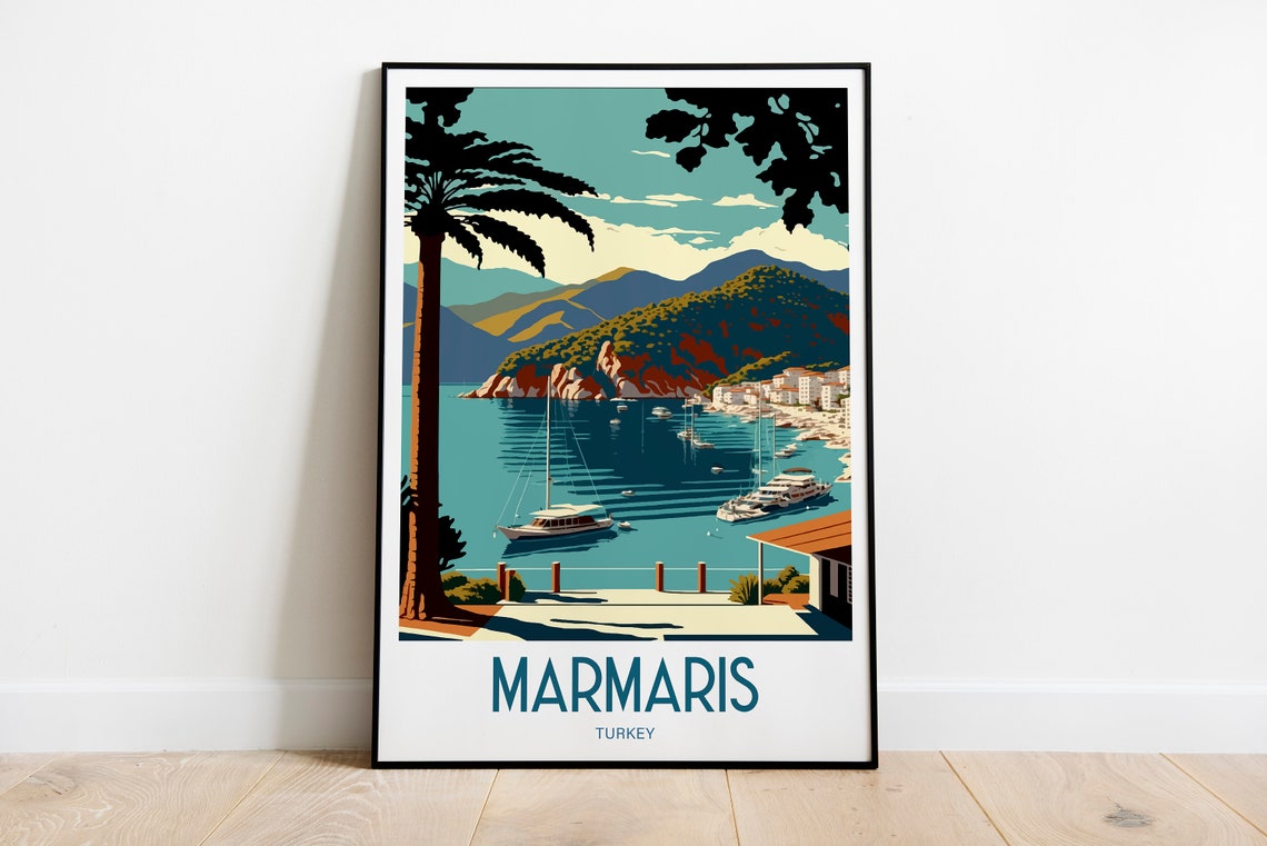 Marmaris Travel Print Wall Art Marmaris City Travel Poster Gift For Marmaris Turkey Wall Art Turkey City Wall Art Turkey Marmaris Art Print