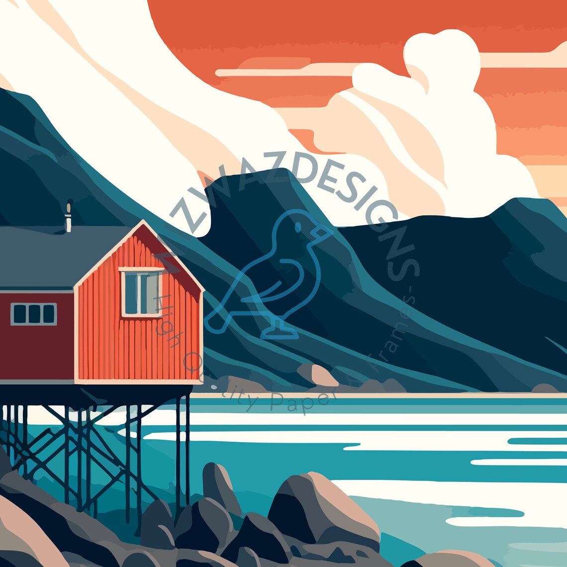 Iceland Reykjavik Travel Poster, Europe Wall Art - Image 2