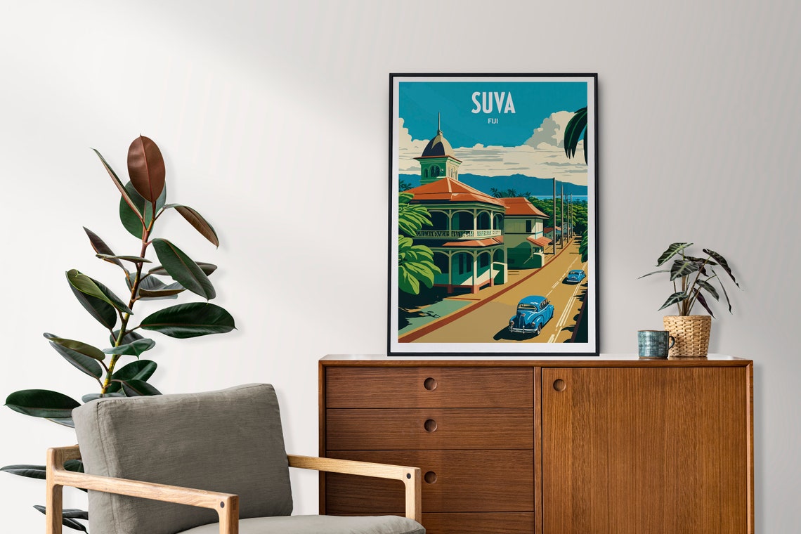Suva Travel Print Wall Art Suva Fiji Travel Poster Gift For Suva Fiji Scenery Wall Art Suva Fiji Island City Art Suva Fiji Wall Art Poster - Image 3