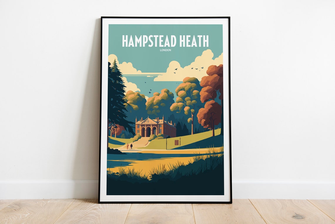 Hampstead Heath Uk Travel Print London Landmark Travel Art Hampstead Heath Travel Print London Park Landmark Hampstead Travel Poster