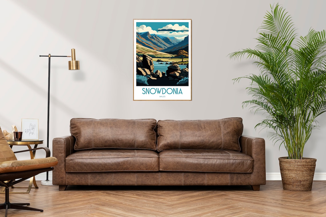 Snowdonia Travel Poster, Wales National Park Art - Image 2
