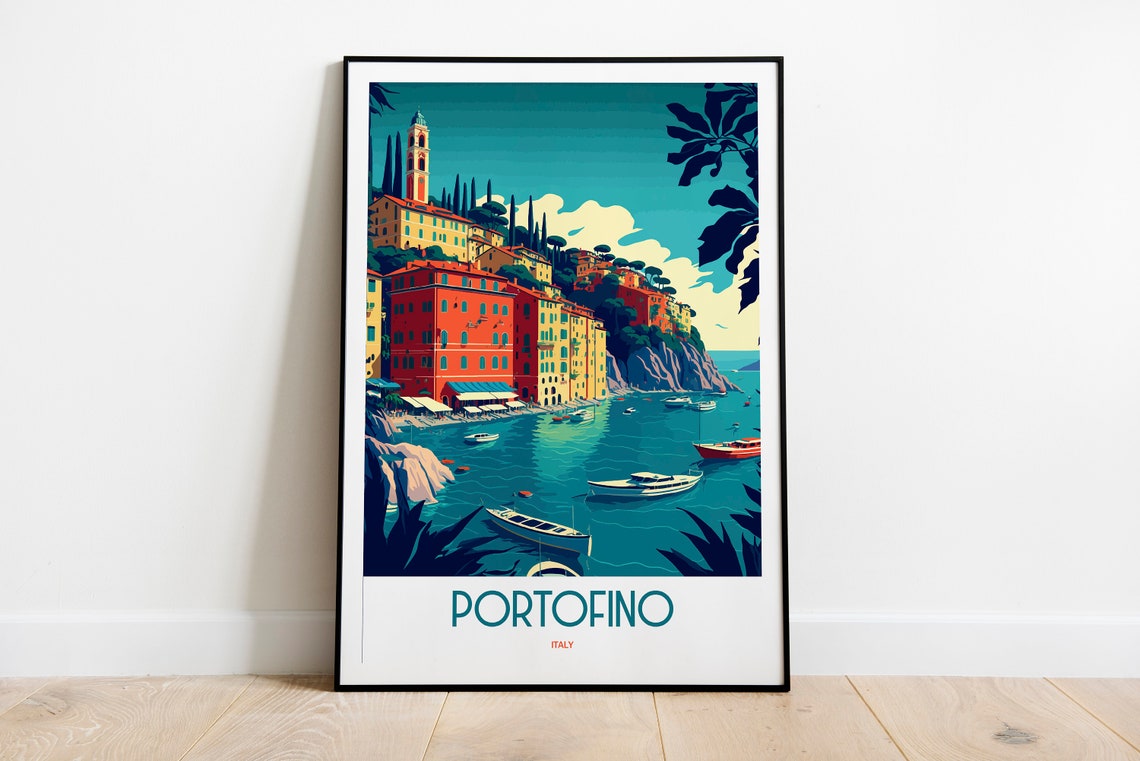 Portofino Portofino Poster Portofino Print Italian Riviera Italy Poster Portofino Italy Portofino Art Portofino Wall Art
