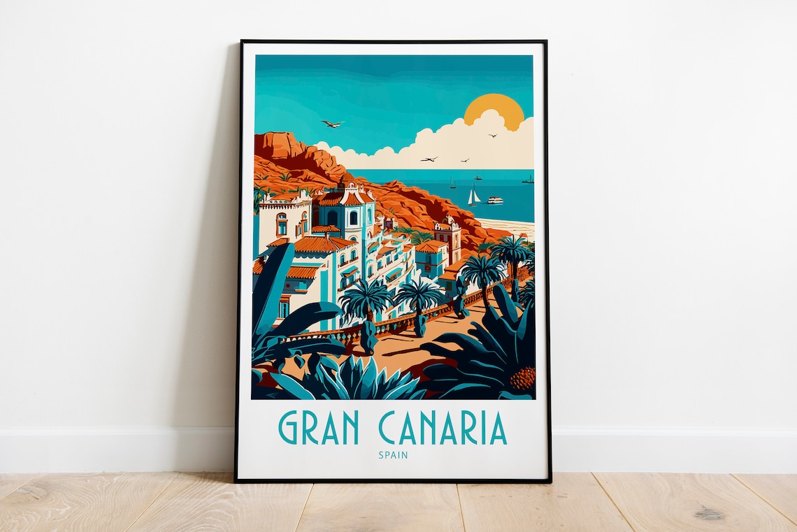 Gran Canaria Travel Poster, Spain Wall Decor