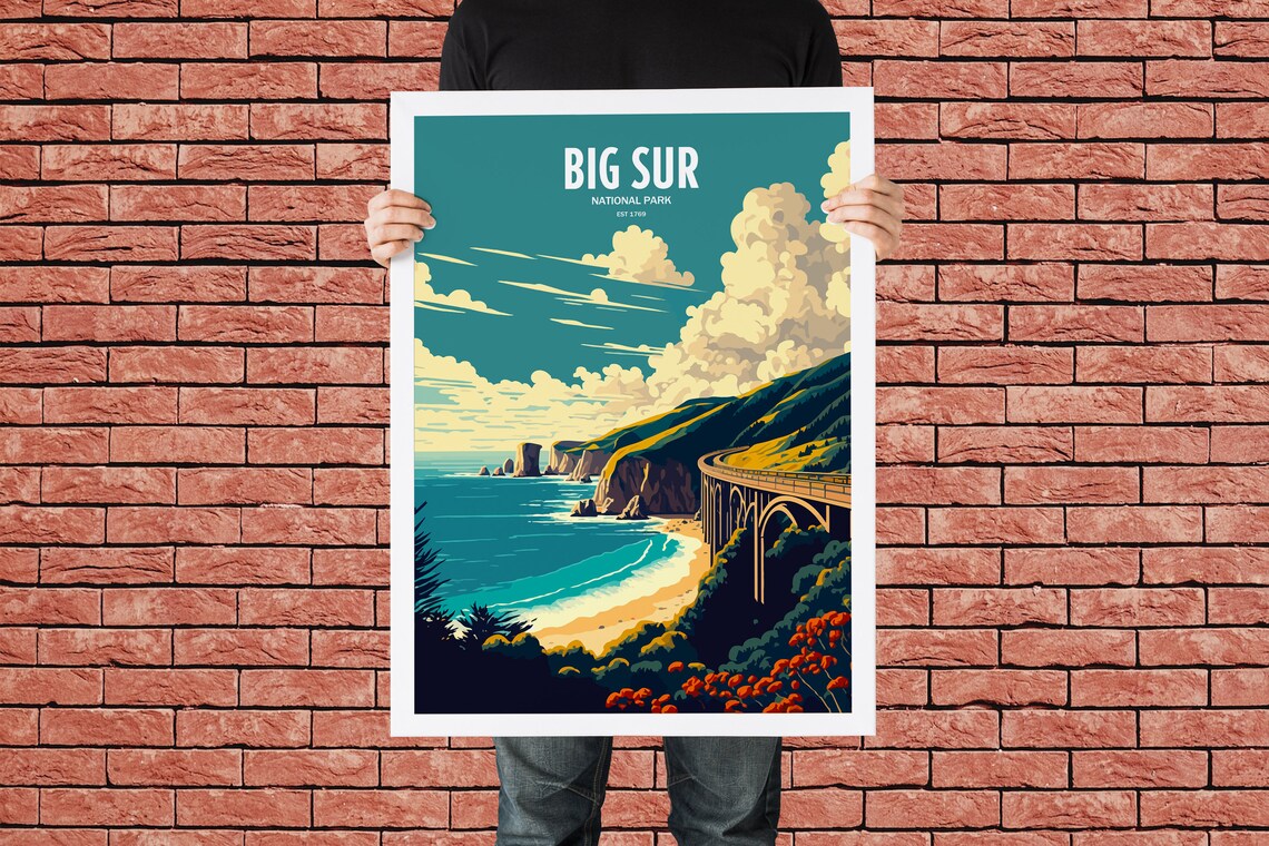 Big Sur National Park Travel Poster, USA Travel Art - Image 4