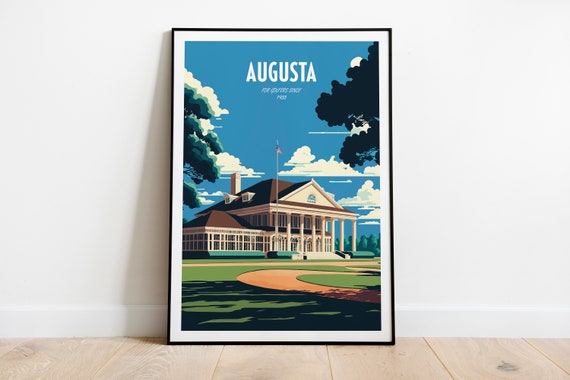 Augusta Golf Travel Print Golf Course Travel Art Golfer Lover Travel Print Augusta Landmark Print Golf Course Travel Poster