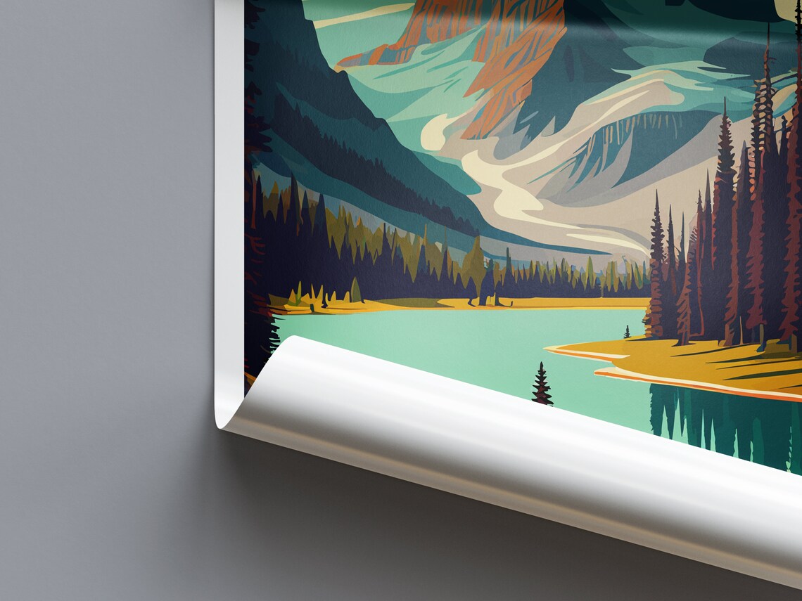 Yoho National Park Canada Travel Poster with Alpine Lake and Peaks - Image 2