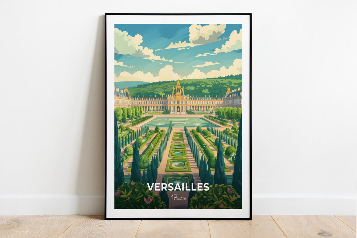 Versailles Gardens Palace Facade Parterre Vista Travel Scene Poster