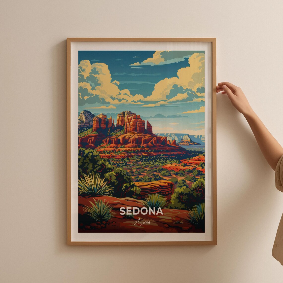 Sedona Arizona Red Rock Desert Landscape Vintage Travel Poster - Image 2