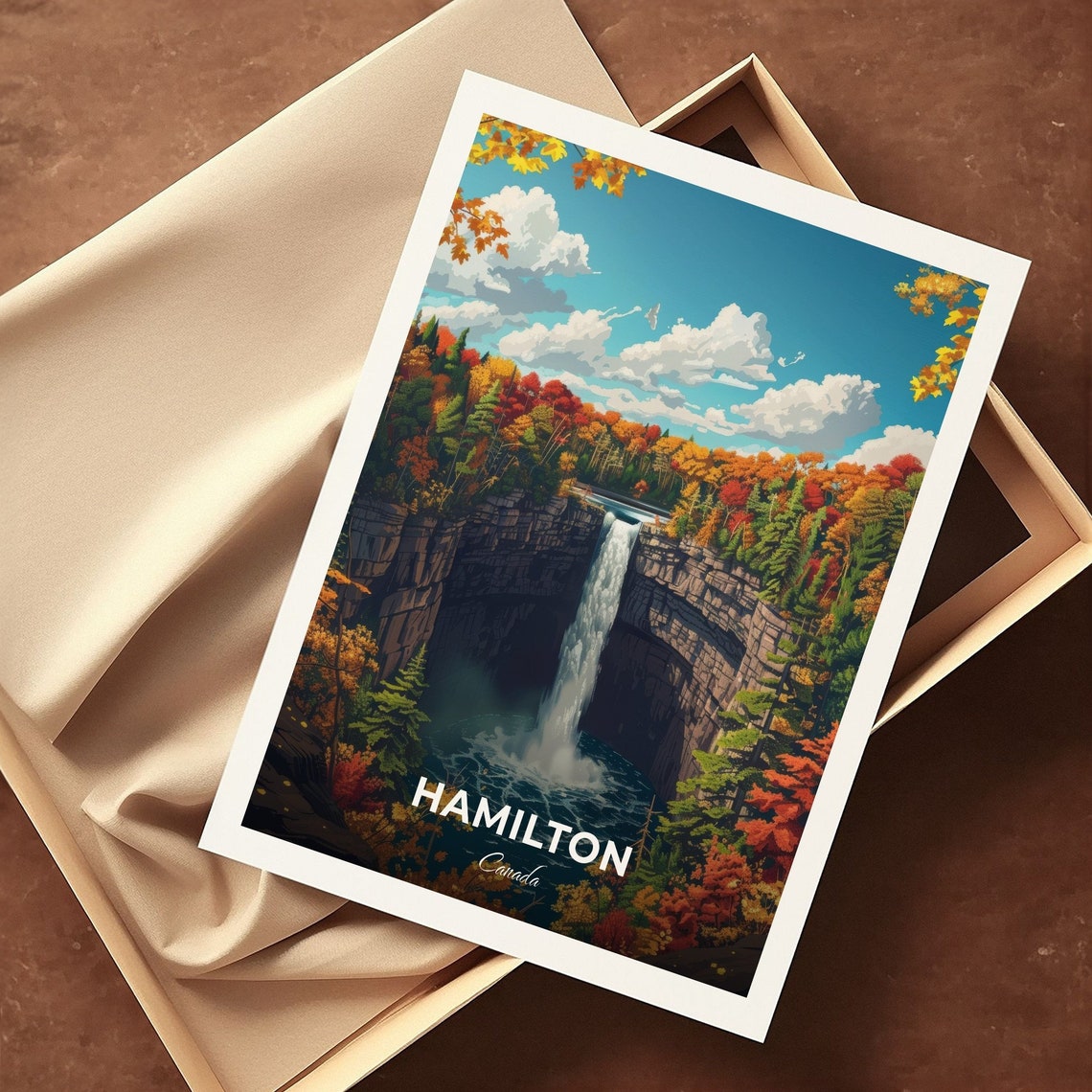 Hamilton Canada Devils Punch Bowl Waterfall Autumn Scene Poster - Image 3