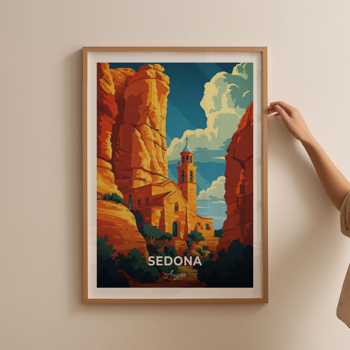 Sedona Arizona Chapel of the Holy Cross Red Rocks Travel Poster - Image 2