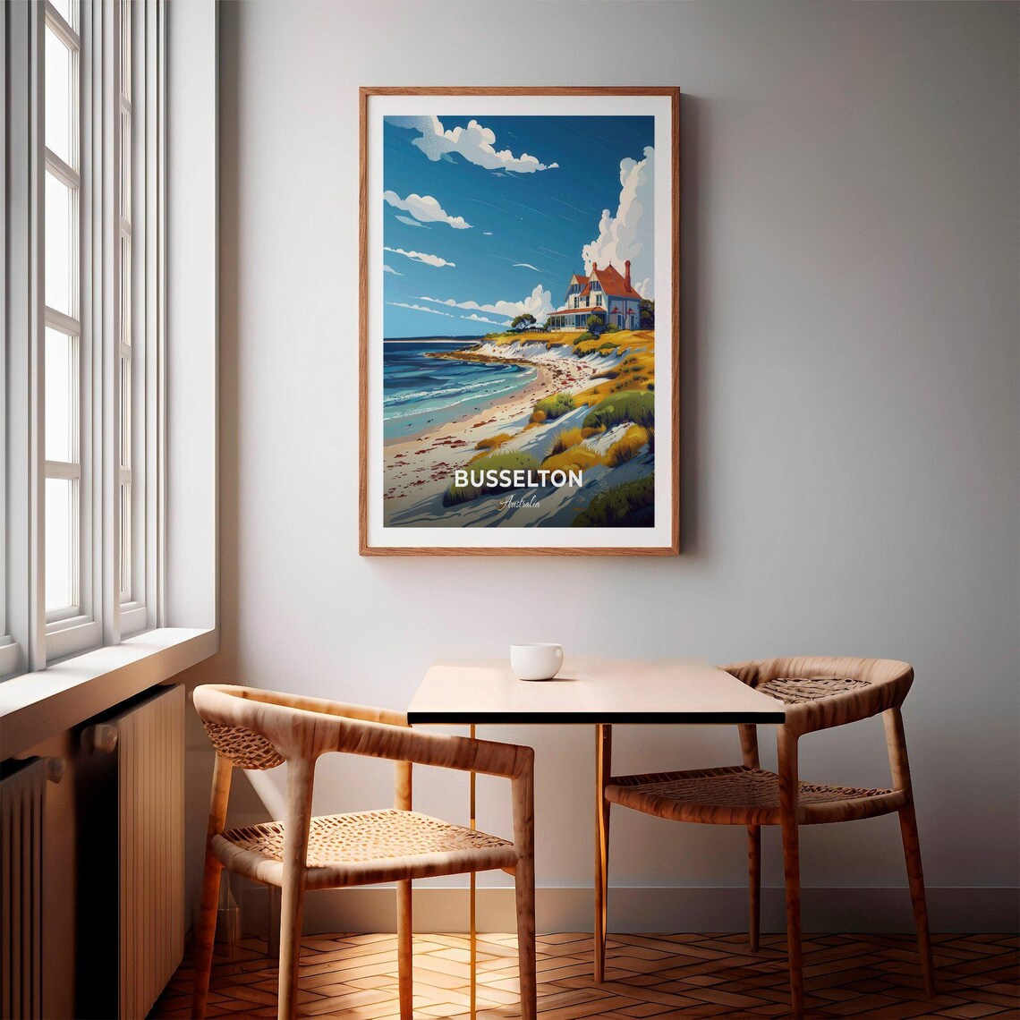 Busselton Australia Beach House Dunes Turquoise Sea Travel Poster - Image 2