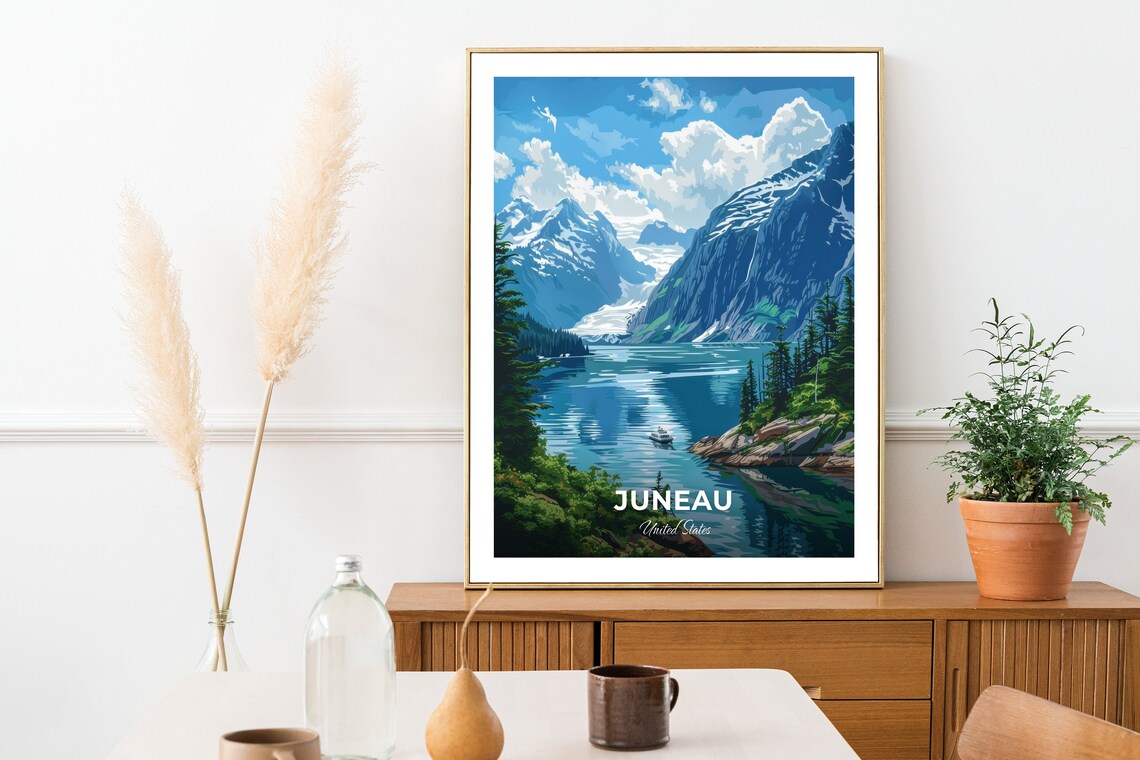 Juneau Tracy Arm Fjord Glacier Boat Cruise Adventure Travel Poster - Image 2