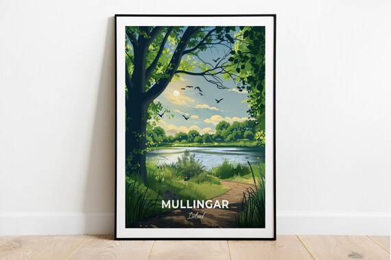Mullingar Ireland Town Park Lakeside Path Birdsong Morning Scene Poster
