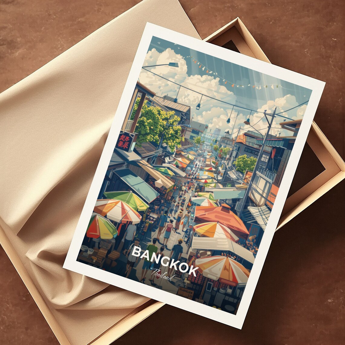 Bangkok Thailand Chatuchak Weekend Market Street Scene Travel Poster - Image 3