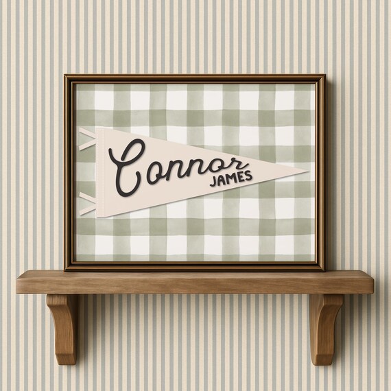 Custom Personalized Pennant Name Flag Banner Kids Nursery Wall Art