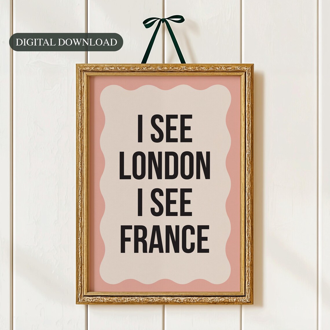 Funny I See London France Bathroom Wall Art Print