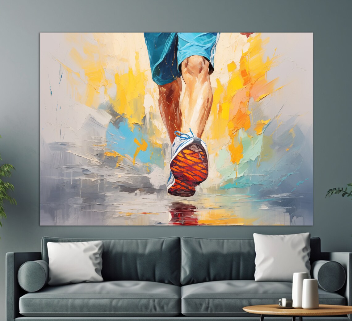 Abstract Running Wall Art, Runner Gift Print