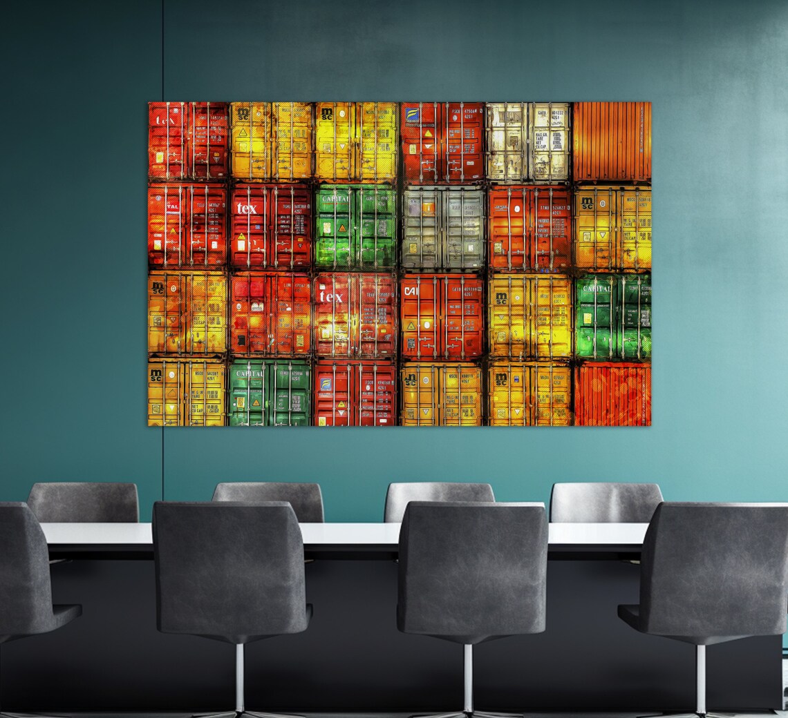 Containers Art Print, Logistics Wall Decor
