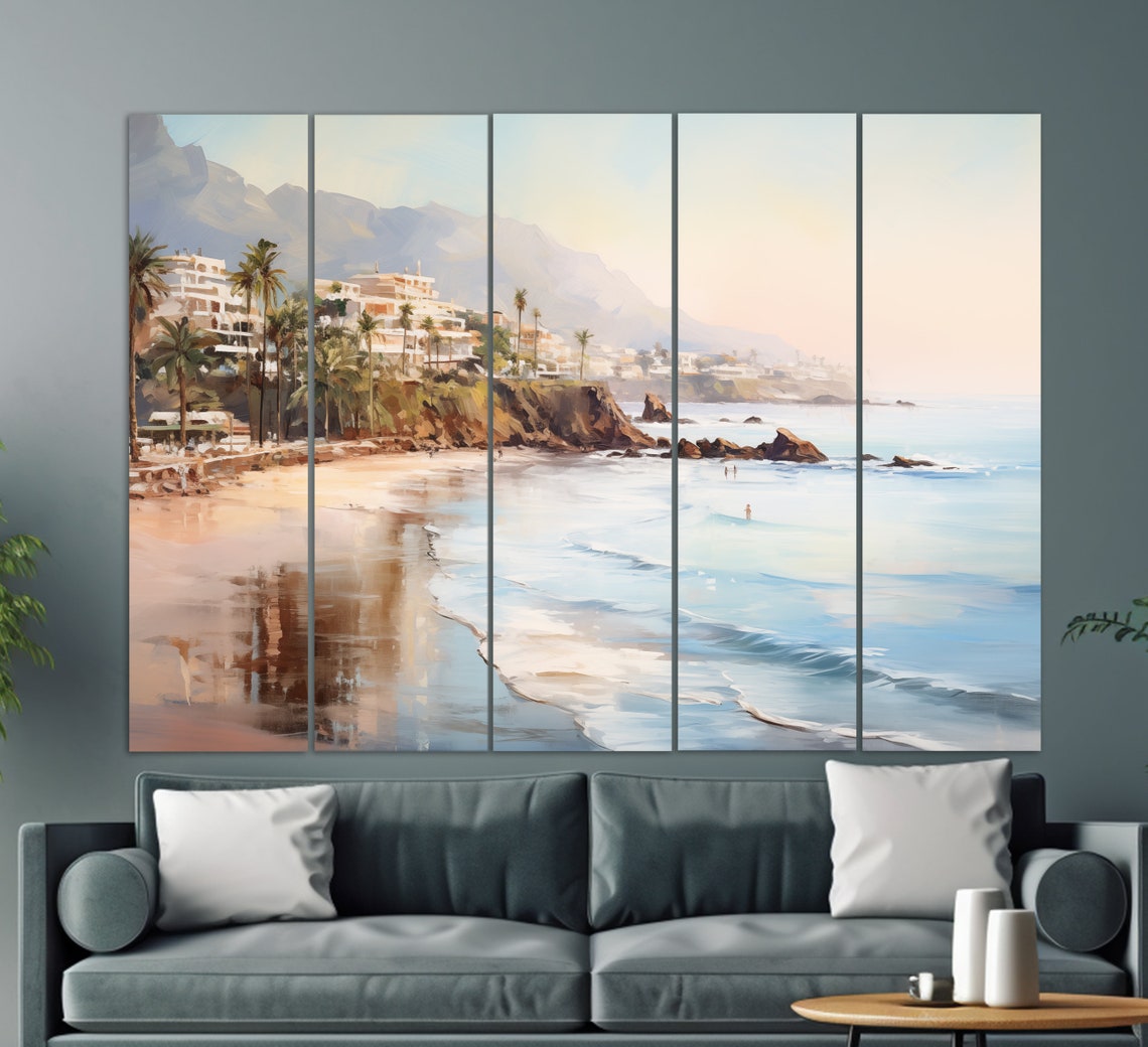 Scenic Tenerife Coast Painting Tenerife Print Canary Islands Wall Art Tenerife Painting Tenerife Wall Art Spain Art - Image 2