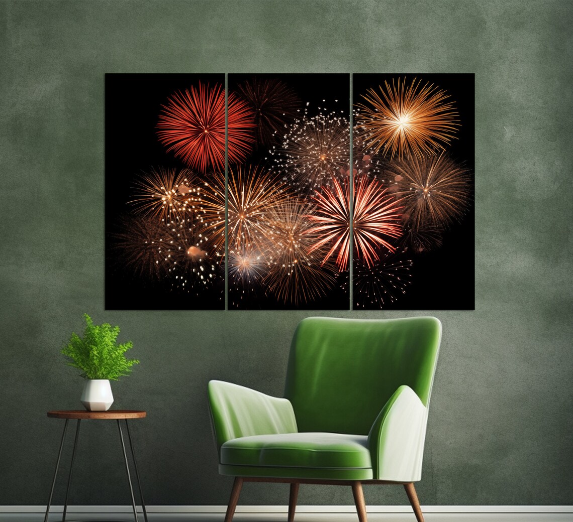 Firework Poster, Abstract Party Wall Decor