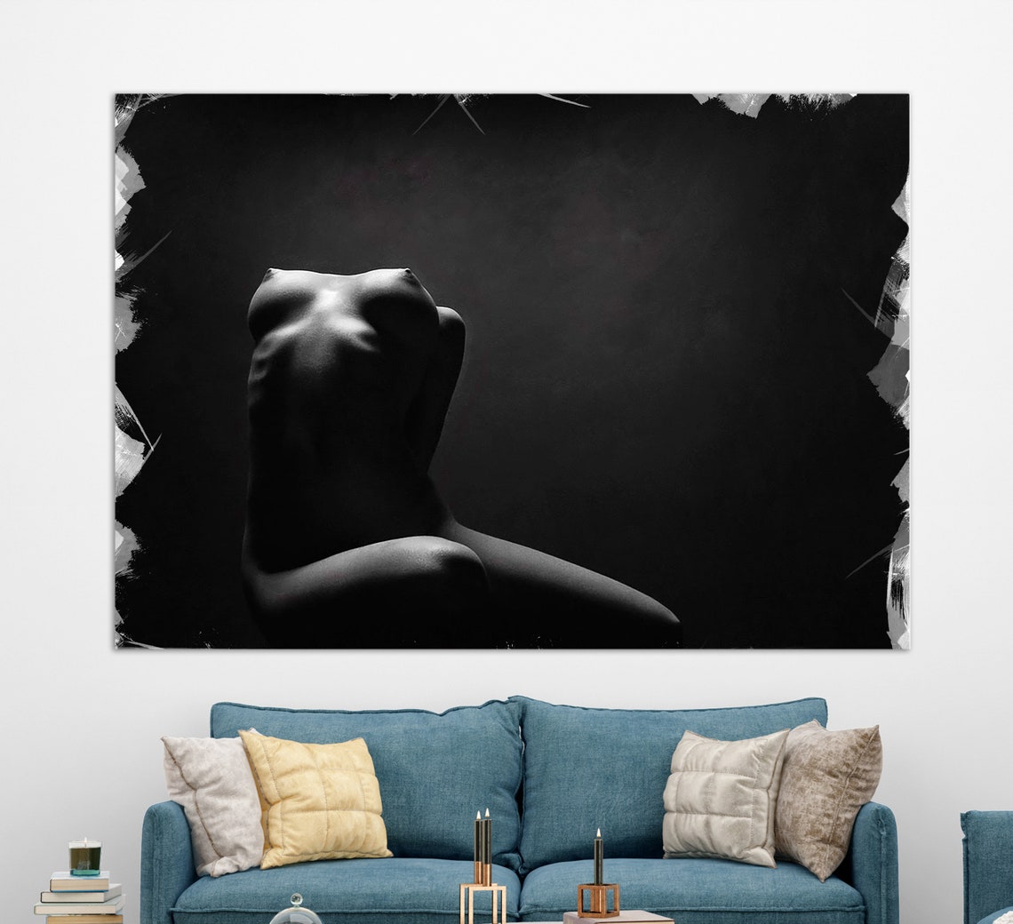 Black And White Erotic Print Sexy Girls Wall Art Erotic Painting Sexy Girl Painting - Image 3