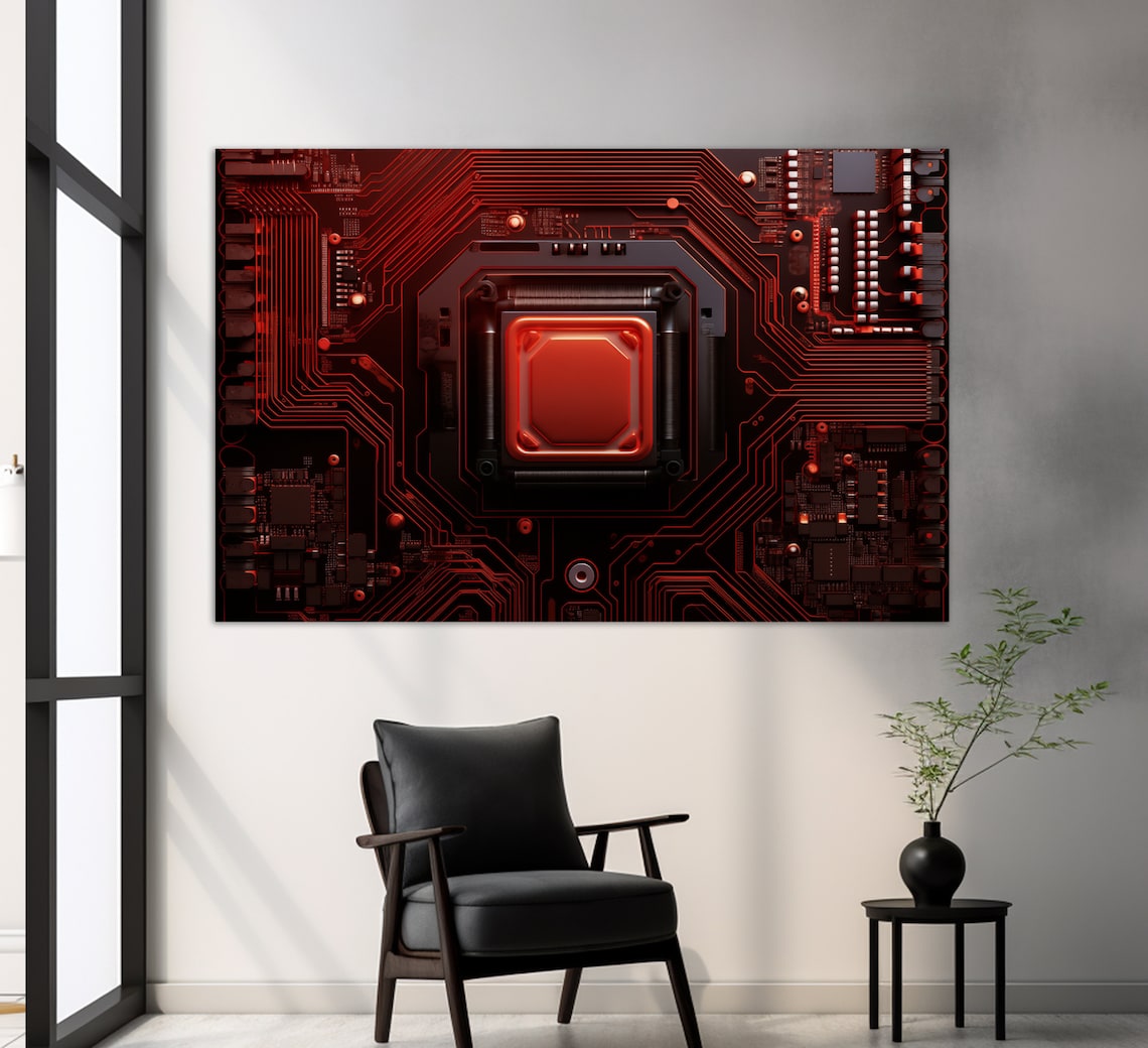 Abstract Microcircuit, Technology Office Wall Art