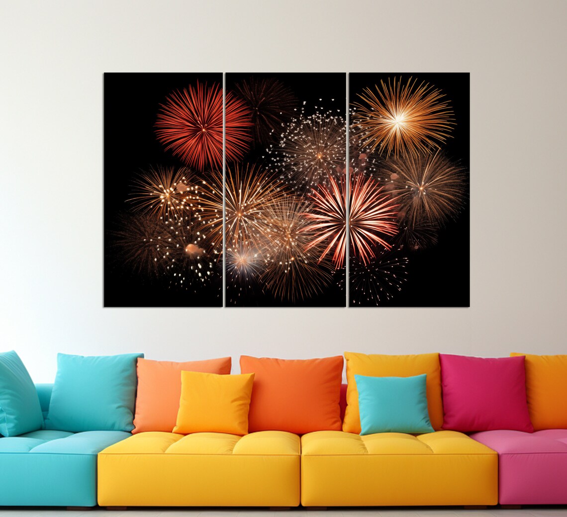 Firework Poster, Abstract Party Wall Decor - Image 3